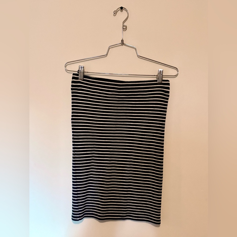 Madewell Black and White Striped Women's Strech Skirt